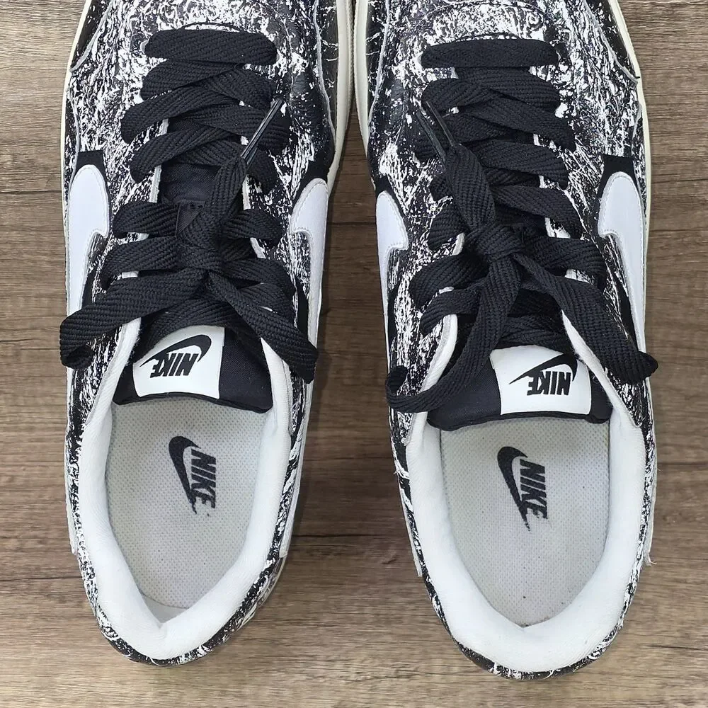 Nike Tiempo 94 FC Splashed Men's Size 13 Black White Leather Shoes 685199-002